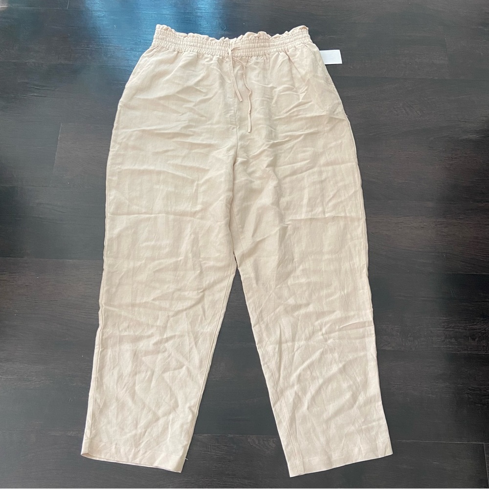 BlankNYC Linen blend Cream/Beige Women's Pants NWT - Size XL